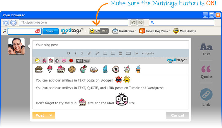 Motitags Emoticons for Blogs and Emails