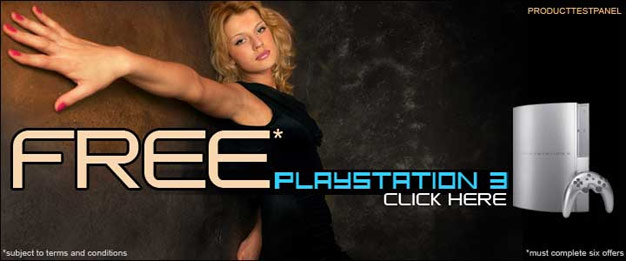 Claim your free Sony PS3 now!
